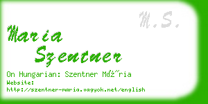 maria szentner business card